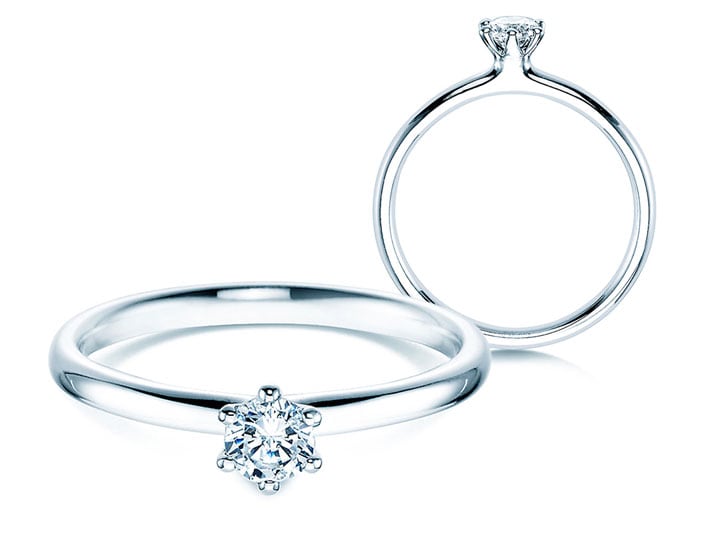 Solitaire ringen met diamant, die briljant worden genoemd vanwege hun ronde snede. Een must voor klassieke verlovingsringen