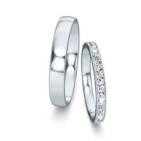 Trouwringen Modern/Romance met diamant-pavé 0,46ct