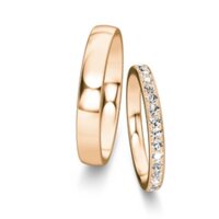 Trouwringen Modern/Romance met diamant-pavé 0,46ct