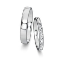 Trouwringen Modern/Romance met diamant-pavé 0,46ct