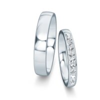 Trouwringen Modern/Romance met diamant-pavé 0,22ct