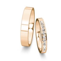 Trouwringen Infinity met diamant-pavé 0,22ct