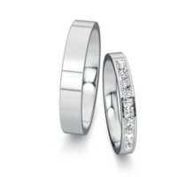 Trouwringen Infinity met diamant-pavé 0,22ct