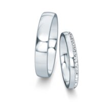 Trouwringen Modern/Romance met diamant-pavé 0,165ct