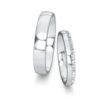 Trouwringen Modern/Romance met diamant-pavé 0,165ct