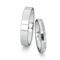 Trouwringen Infinity met diamant-pavé 0,165ct