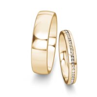 Trouwringen Modern/Romance met diamanten 0,13ct