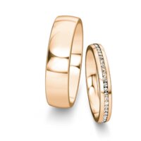 Trouwringen Modern/Romance met diamanten 0,13ct