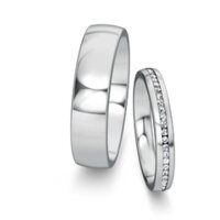 Trouwringen Modern/Romance met diamanten 0,13ct