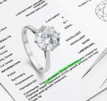 Lab-grown diamant met certificaat