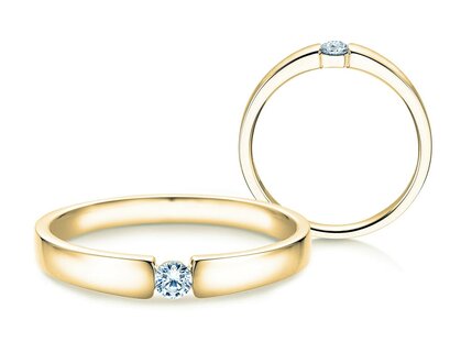 Verlovingsring Infinity Petite in 14K geelgoud met diamant 0,09ct G/SI