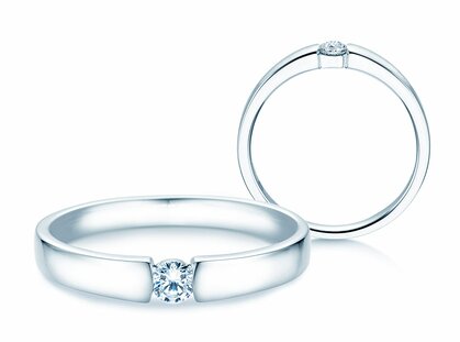 Verlovingsring Infinity Petite in 14K witgoud met diamant 0,13ct G/SI