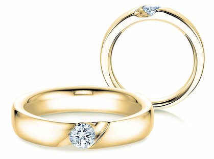 Verlovingsring Italic in 14K geelgoud met diamant 0,25ct G/SI