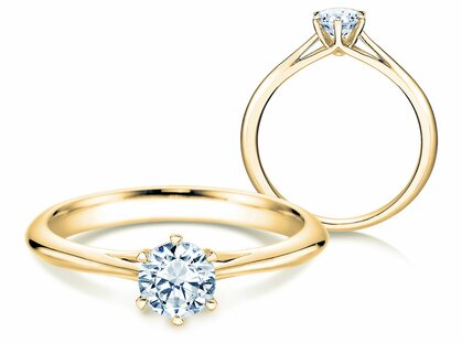 Verlovingsring Heaven 6 in 14K geelgoud met diamant 0,50ct H/SI