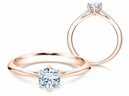 Verlovingsring Heaven 6 in 14K roségoud met diamant 0,50ct H/SI