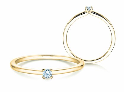 Verlovingsring Classic 4 in 14K geelgoud met diamant 0,05ct H/SI