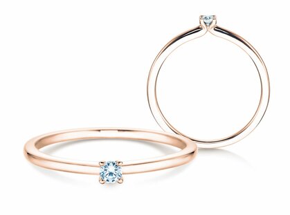 Verlovingsring Classic 4 in 14K roségoud met diamant 0,05ct H/SI