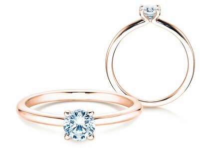 Verlovingsring Classic 4 in 14K roségoud met diamant 0,30ct G/SI