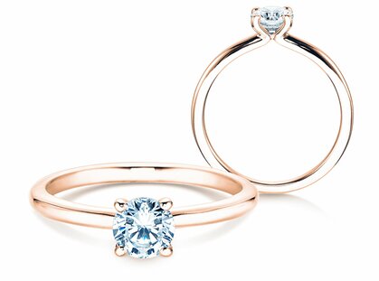 Verlovingsring Classic 4 in 14K roségoud met diamant 0,50ct G/SI