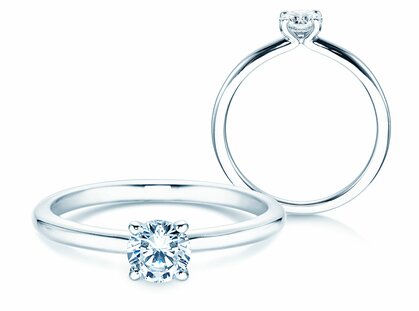 Verlovingsring Classic 4 in 14K witgoud met diamant 0,30ct G/SI