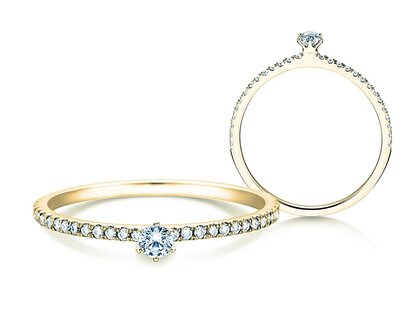 Verlovingsring Classic Pavé in 18K geelgoud met diamanten 0,30ct G/SI