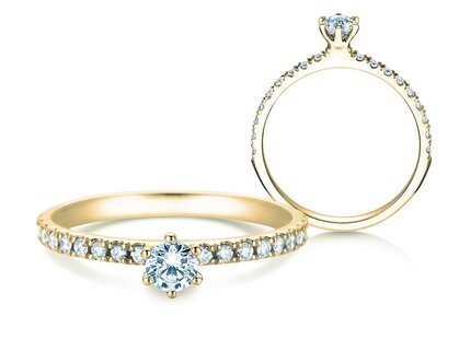 Verlovingsring Classic Pavé in 14K geelgoud met diamanten 0,40ct G/SI