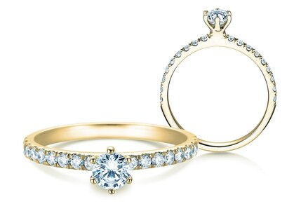 Verlovingsring Classic Pavé in 18K geelgoud met diamanten 0,60ct G/SI