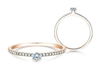 Verlovingsring Classic Pavé in 18K roségoud met diamanten 0,30ct G/SI