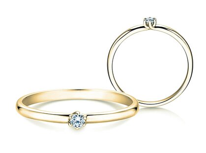 Verlovingsring Melody in 14K geelgoud met diamant 0,05ct G/SI