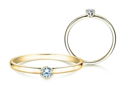 Verlovingsring Melody in 14K geelgoud met diamant 0,10ct G/SI