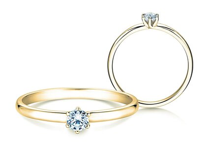 Verlovingsring Melody in 14K geelgoud met diamant 0,20ct G/IF