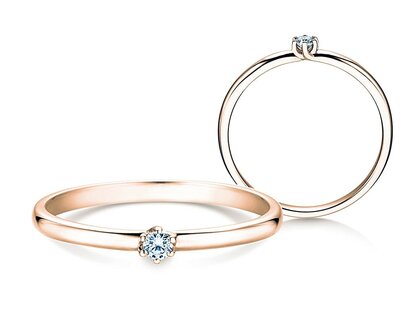 Verlovingsring Melody in 14K roségoud met diamant 0,05ct G/SI