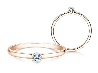 Verlovingsring Melody in 14K roségoud met diamant 0,10ct G/SI