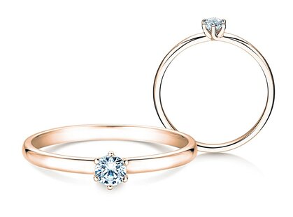 Verlovingsring Melody in 14K roségoud met diamant 0,20ct G/IF