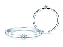 Verlovingsring Melody in 14K witgoud met diamant 0,07ct G/SI