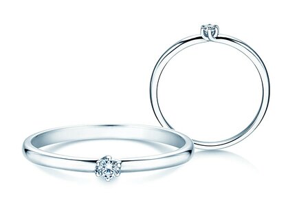 Verlovingsring Melody in 14K witgoud met diamant 0,05ct G/SI