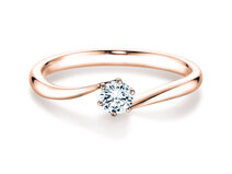 Verlovingsring Devotion in 14K roségoud met diamant 0,07ct G/SI