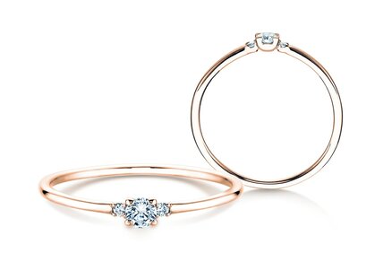 Verlovingsring Glory Petite Diamond in 14K roségoud met diamanten 0,10ct G/SI