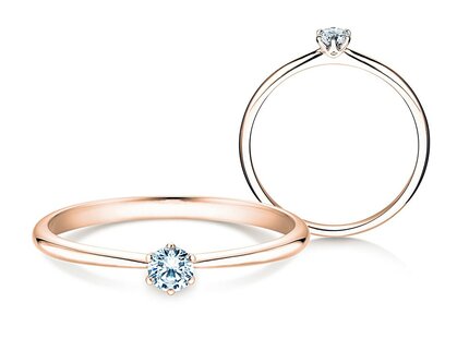 Verlovingsring Spirit in 14K roségoud met diamant 0,15ct H/SI