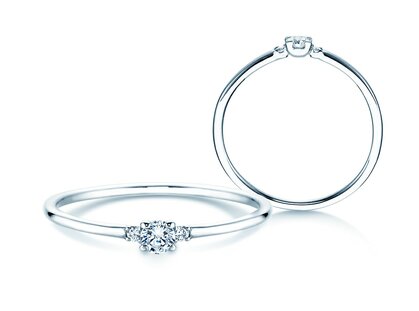 Verlovingsring Glory Petite Diamond in platina 950/- met diamanten 0,10ct G/SI