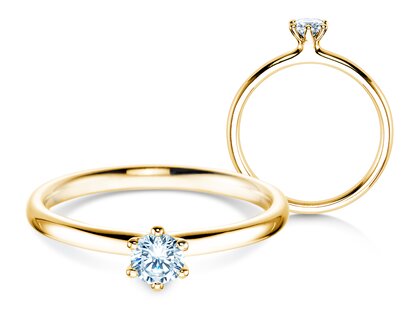 Verlovingsring Classic 6 in 18K geelgoud met diamant 0,25ct G/SI