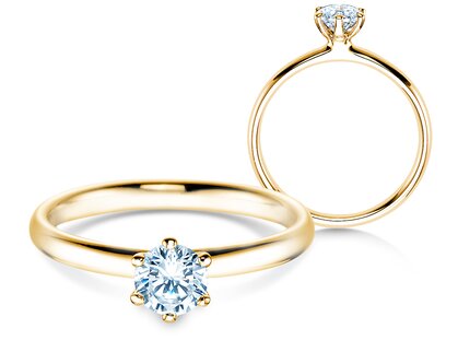 Verlovingsring Classic 6 in 14K geelgoud met diamant 0,50ct G/SI