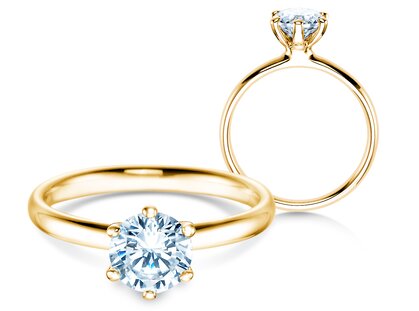 Verlovingsring Classic 6 in 14K geelgoud met diamant 1,00ct G/SI