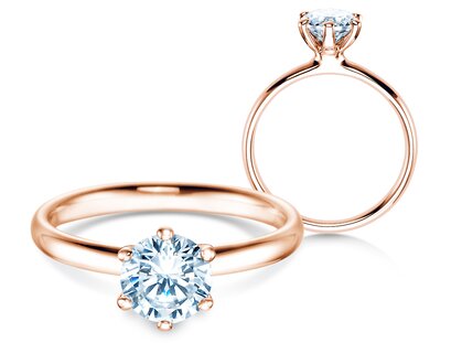 Verlovingsring Classic 6 in 14K roségoud met diamant 1,00ct G/SI