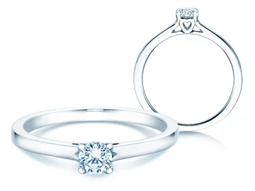 Koningin In het algemeen Warmte Verlovingsringen in wit goud - populair met diamant
