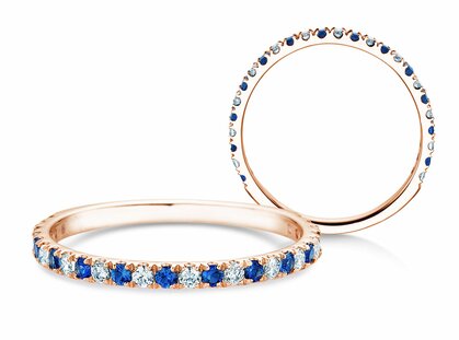 Verlovingsring Dusk Diamond & Color in 18K roségoud met saffier 0,19ct en diamanten 0,19ct