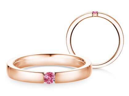 Verlovingsring Infinity Colour in 18K roségoud met roze toermalijn 0,10ct