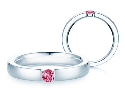 Verlovingsring Infinity Colour in platina 950/- met roze toermalijn 0,25ct