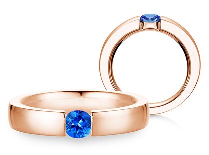 Verlovingsring Infinity Colour in 14K roségoud met saffier 0,50ct