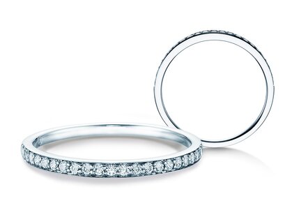 Verlovingsring Alliance-/Eternityring in platina 950/- met diamanten 0,21ct G/SI